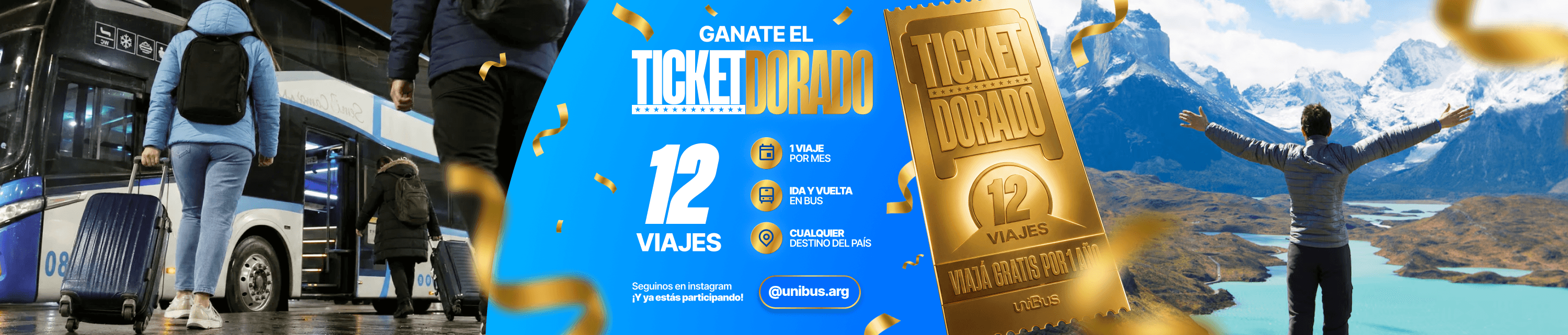 Ticket Dorado Unibus: ganate 12 viajes en micro gratis por un ano