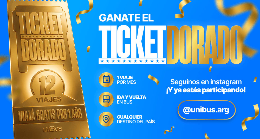 Ticket Dorado Unibus: ganate 12 viajes en micro gratis por un ano